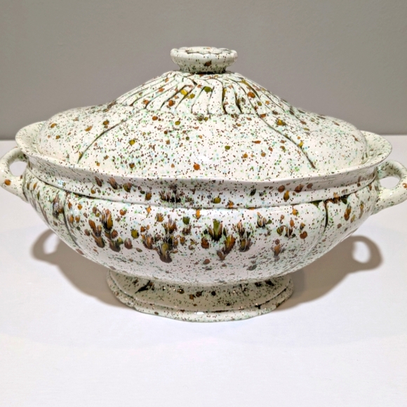 Vintage Splatter Abstract Cookery Crock Serving Turine Dish 1966 - Picture 1 of 15